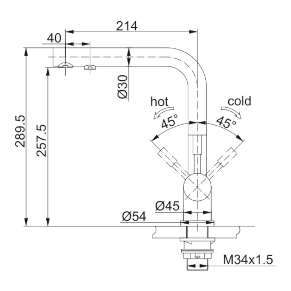 3-Wege-Armatur FRANKE L-Auslauf in Edelstahl Massiv3.webp